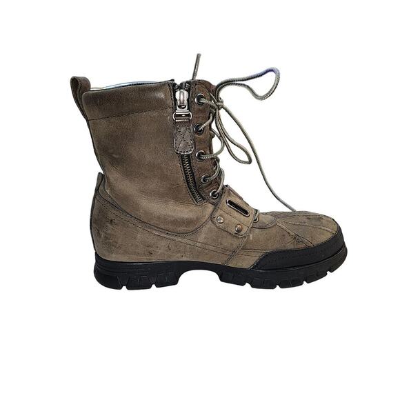 Polo Ralph Lauren 11D Andreas Distress Grunge Leather Combat Farmcore Work Boot - Picture 6 of 8